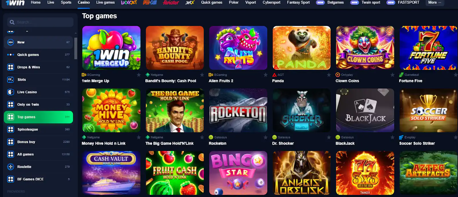 Casino 1win games